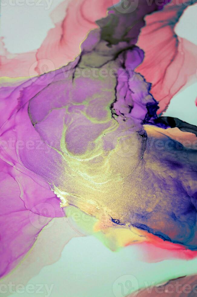 Alcohol ink. Style incorporates the swirls of marble or the ripples of agate. Abstract painting, can be used as a trendy background for wallpapers, posters, cards, invitations, websites. photo
