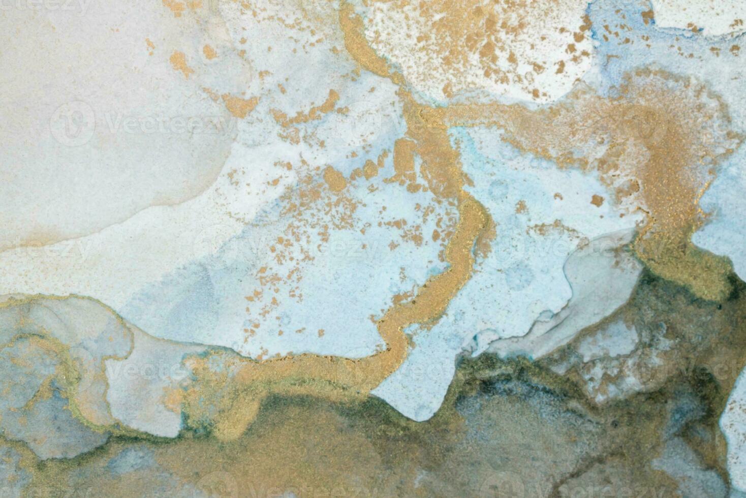 Alcohol ink sea texture. Artistic bright splash. Liquid artwork. Abstract ethereal swirl. Fragment of artwork. Trendy modern art. Inspired by the sky, as well as steam and smoke. photo