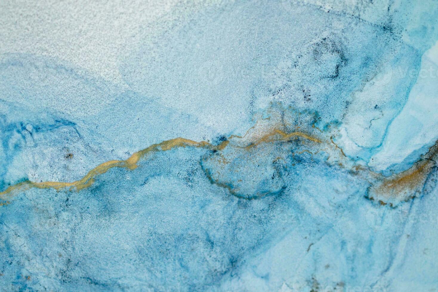 Alcohol ink sea texture. Artistic bright splash. Liquid artwork. Abstract ethereal swirl. Fragment of artwork. Trendy modern art. Inspired by the sky, as well as steam and smoke. photo