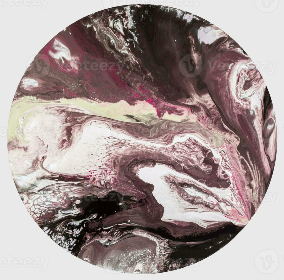 Abstract created using the technique of liquid acrylic. Macro photography of the smallest details of a picture. The picture shows how overflows of shades and colors of paint resemble space motifs. photo