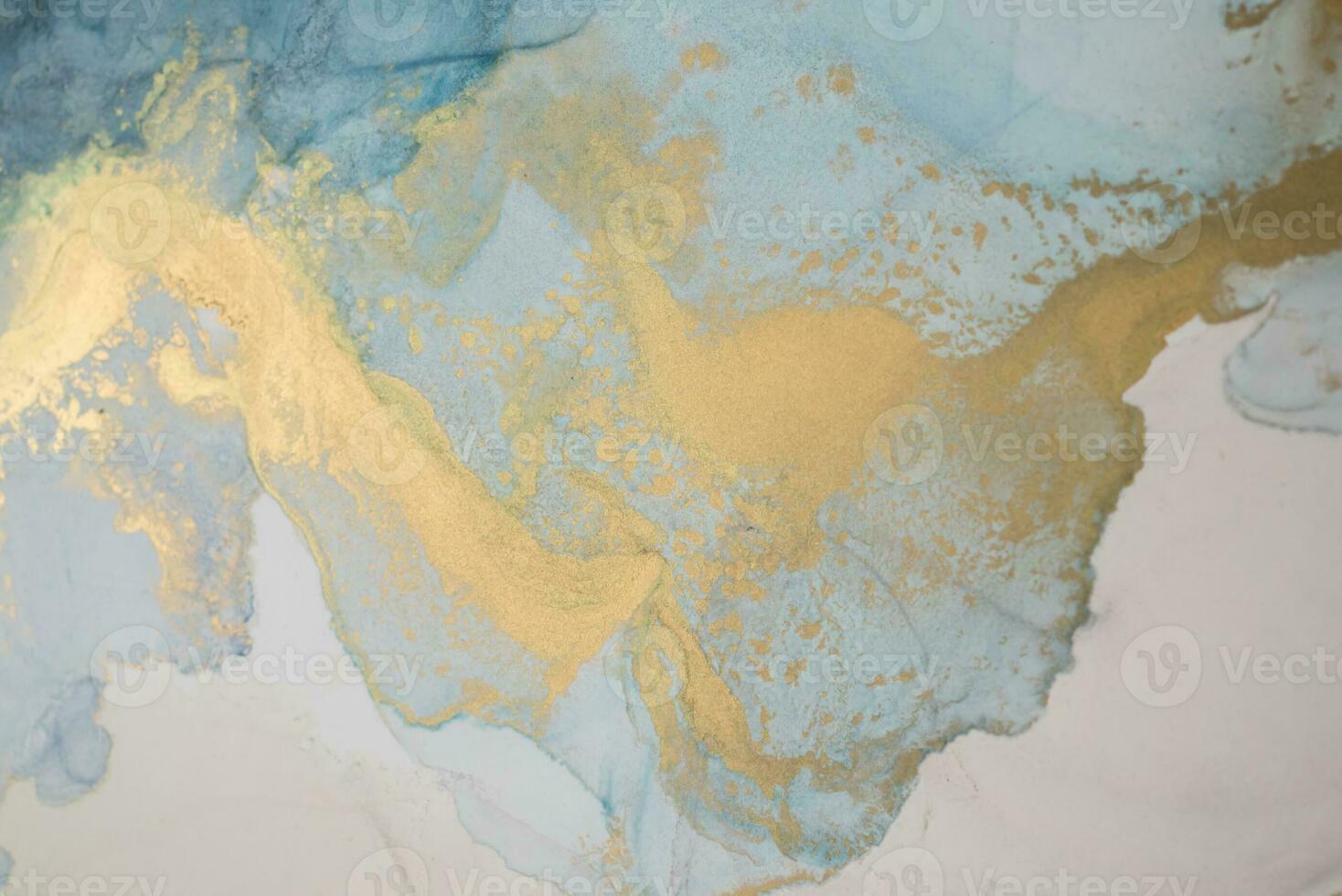 Alcohol ink sea texture. Artistic bright splash. Liquid artwork. Abstract ethereal swirl. Fragment of artwork. Trendy modern art. Inspired by the sky, as well as steam and smoke. photo