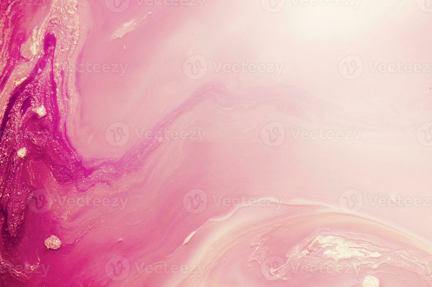 Abstract created using the technique of liquid acrylic. Macro photography of the smallest details of a panting. The panting shows how overflows of shades and colors of paint resemble space motifs. photo