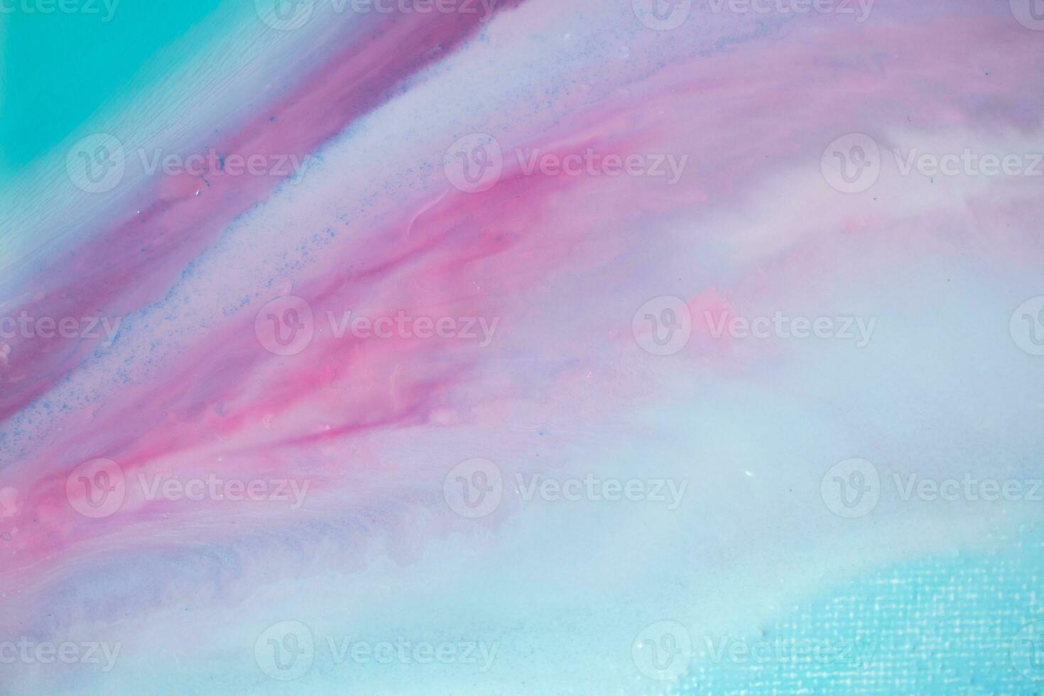 Abstract created using the technique of liquid acrylic. Macro photography of the smallest details of a panting. The panting shows how overflows of shades and colors of paint resemble space motifs. photo
