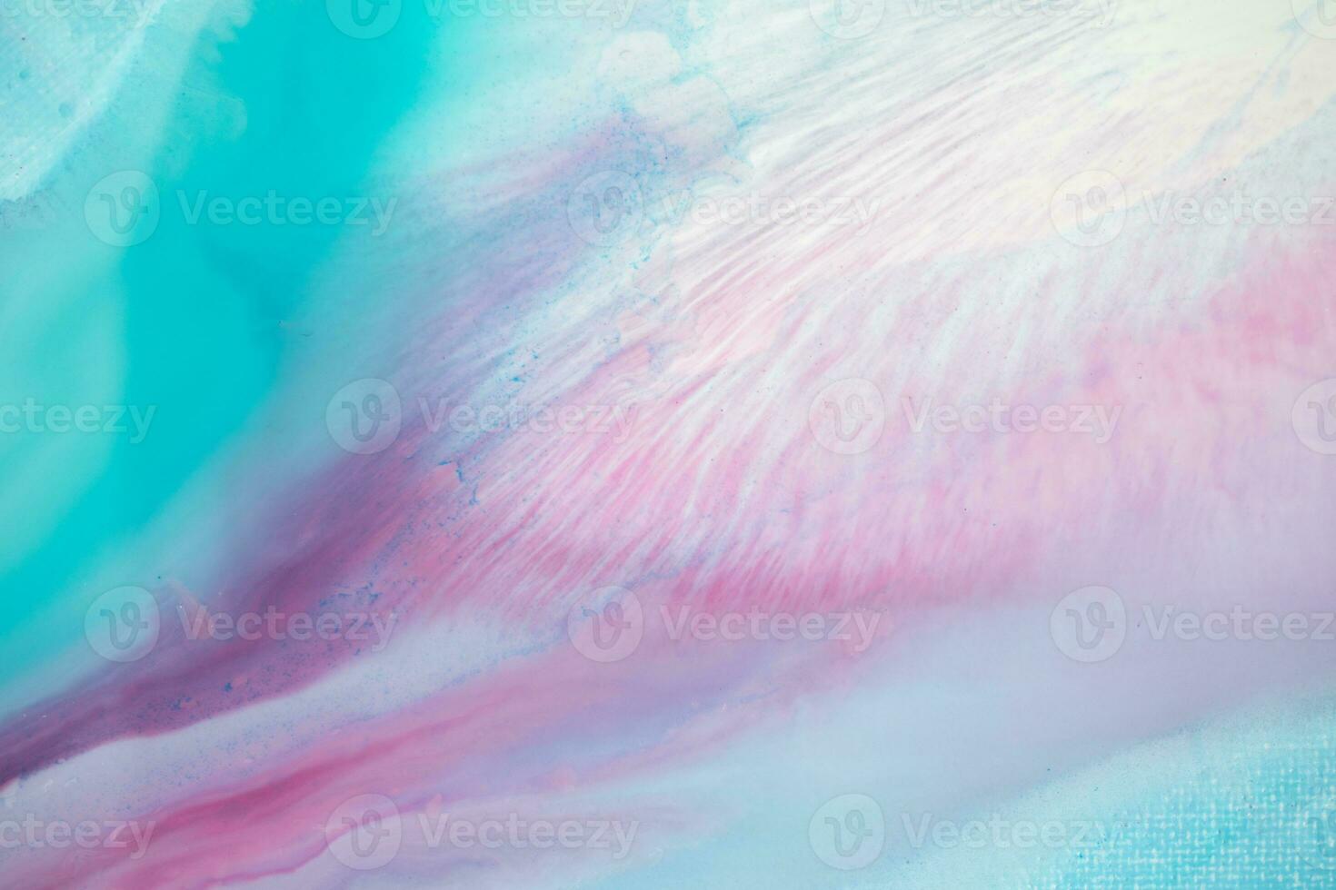 Abstract created using the technique of liquid acrylic. Macro photography of the smallest details of a panting. The panting shows how overflows of shades and colors of paint resemble space motifs. photo