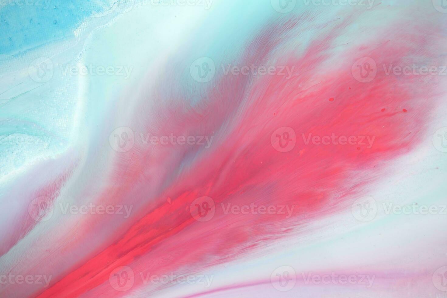 Abstract created using the technique of liquid acrylic. Macro photography of the smallest details of a panting. The panting shows how overflows of shades and colors of paint resemble space motifs. photo