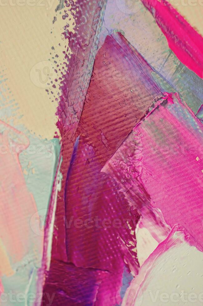 Multicolored texture painting. Abstract art background. oil on canvas. Rough brushstrokes of paint. Closeup of a painting by oil and palette knife. Highly-textured, high quality details. photo