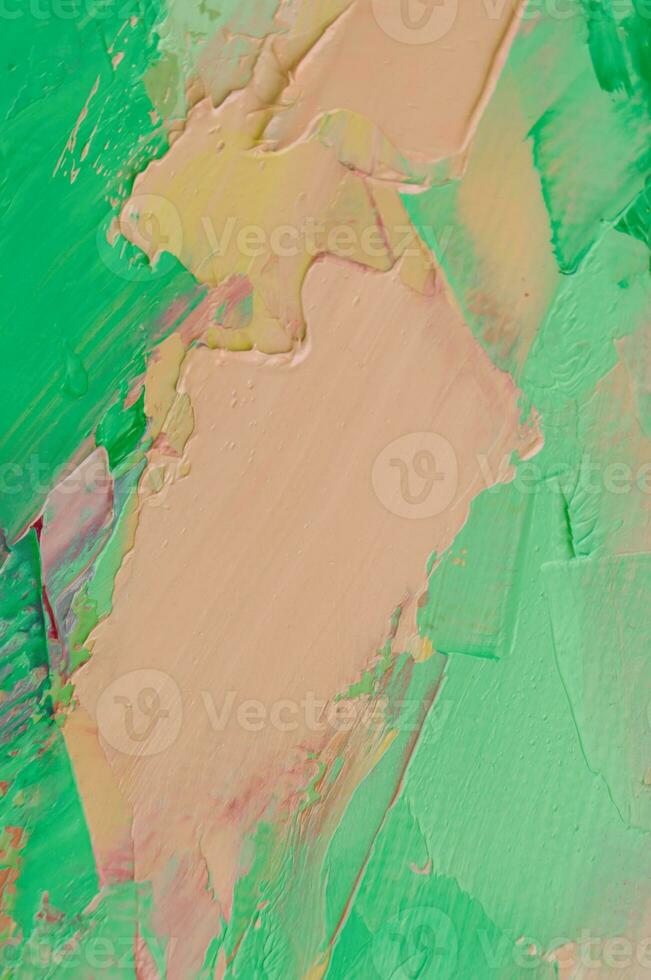 Multicolored texture painting. Abstract art background. oil on canvas. Rough brushstrokes of paint. Closeup of a painting by oil and palette knife. Highly-textured, high quality details. photo