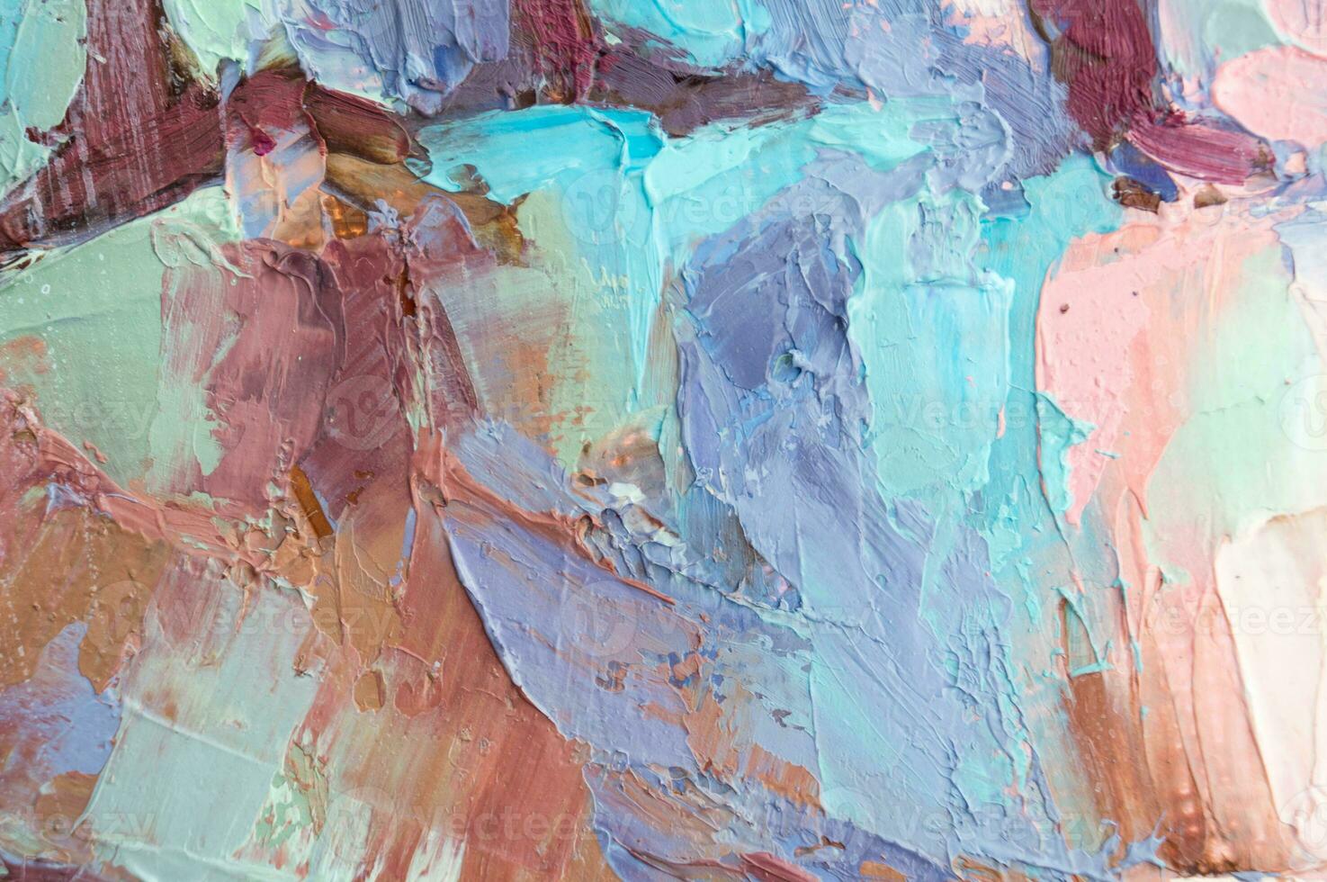 Fragment of multicolored texture painting. Abstract art background. oil on canvas. Rough brushstrokes of paint. Closeup of a painting by oil and palette knife. Highly-textured, high quality details. photo