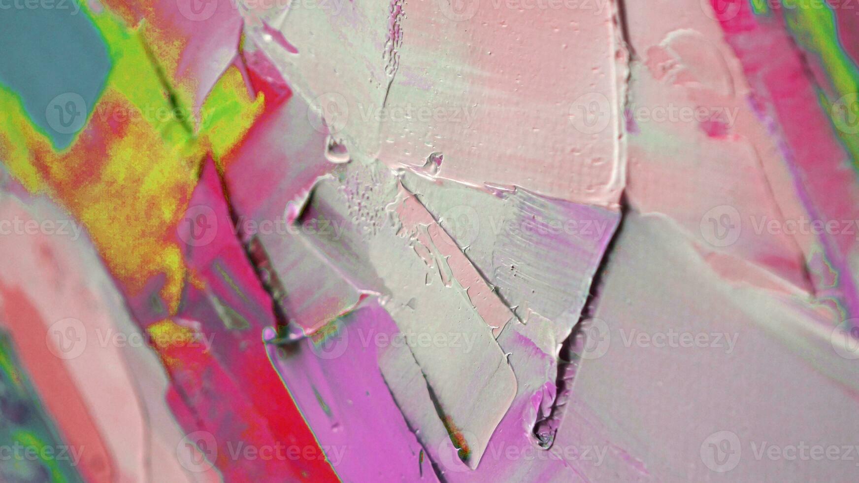 Fragment. Multicolored texture painting. Abstract art background. oil on canvas. Rough brushstrokes of paint. Closeup of a painting by oil and palette knife. Highly-textured, high quality details. photo