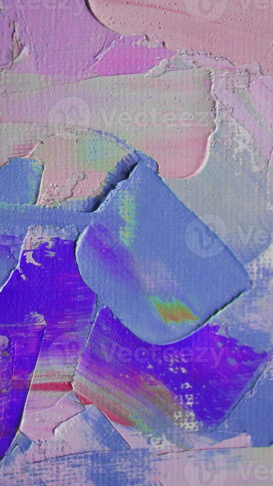 Fragment. Multicolored texture painting. Abstract art background. oil on canvas. Rough brushstrokes of paint. Closeup of a painting by oil and palette knife. Highly-textured, high quality details. photo