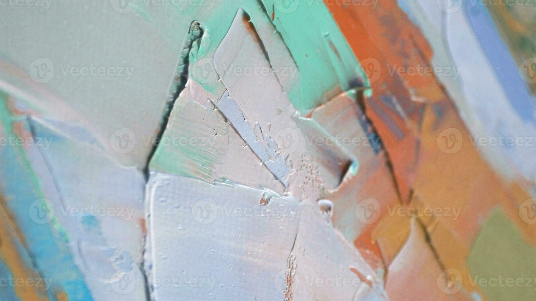 Fragment. Multicolored texture painting. Abstract art background. oil on canvas. Rough brushstrokes of paint. Closeup of a painting by oil and palette knife. Highly-textured, high quality details. photo