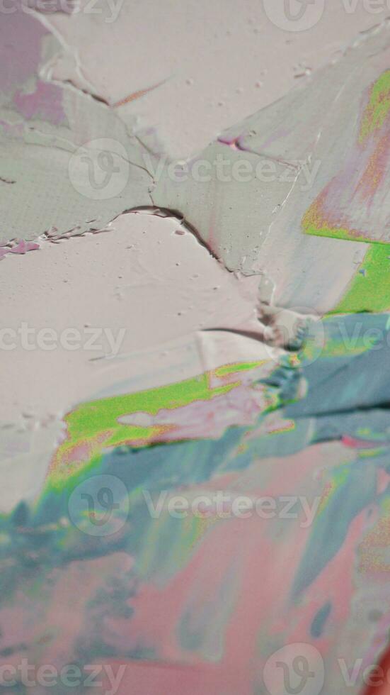Fragment. Multicolored texture painting. Abstract art background. oil on canvas. Rough brushstrokes of paint. Closeup of a painting by oil and palette knife. Highly-textured, high quality details. photo