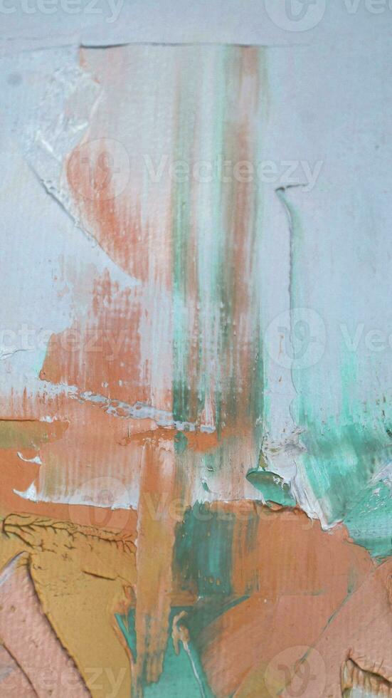 Fragment. Multicolored texture painting. Abstract art background. oil on canvas. Rough brushstrokes of paint. Closeup of a painting by oil and palette knife. Highly-textured, high quality details. photo