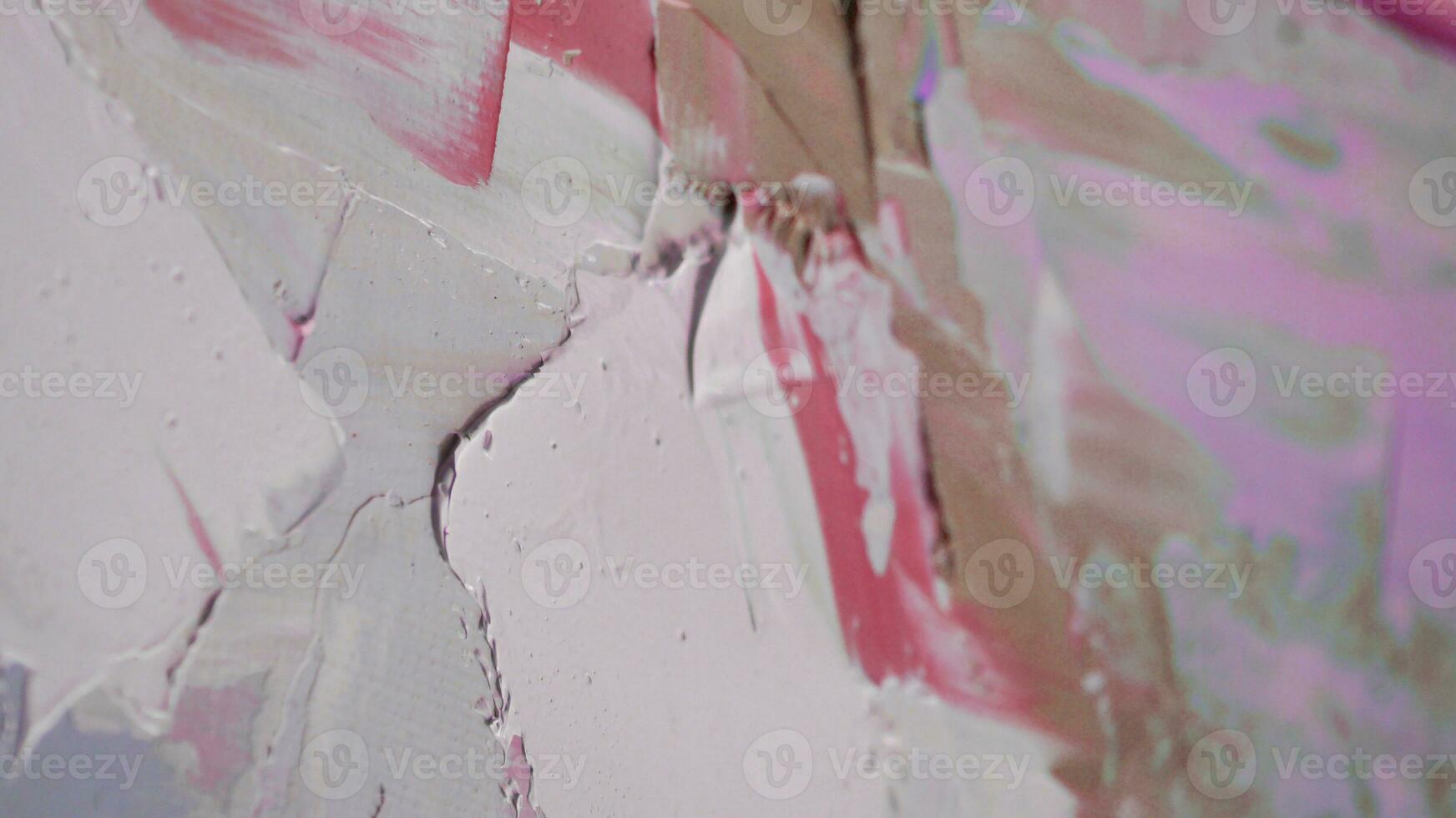 Fragment. Multicolored texture painting. Abstract art background. oil on canvas. Rough brushstrokes of paint. Closeup of a painting by oil and palette knife. Highly-textured, high quality details. photo