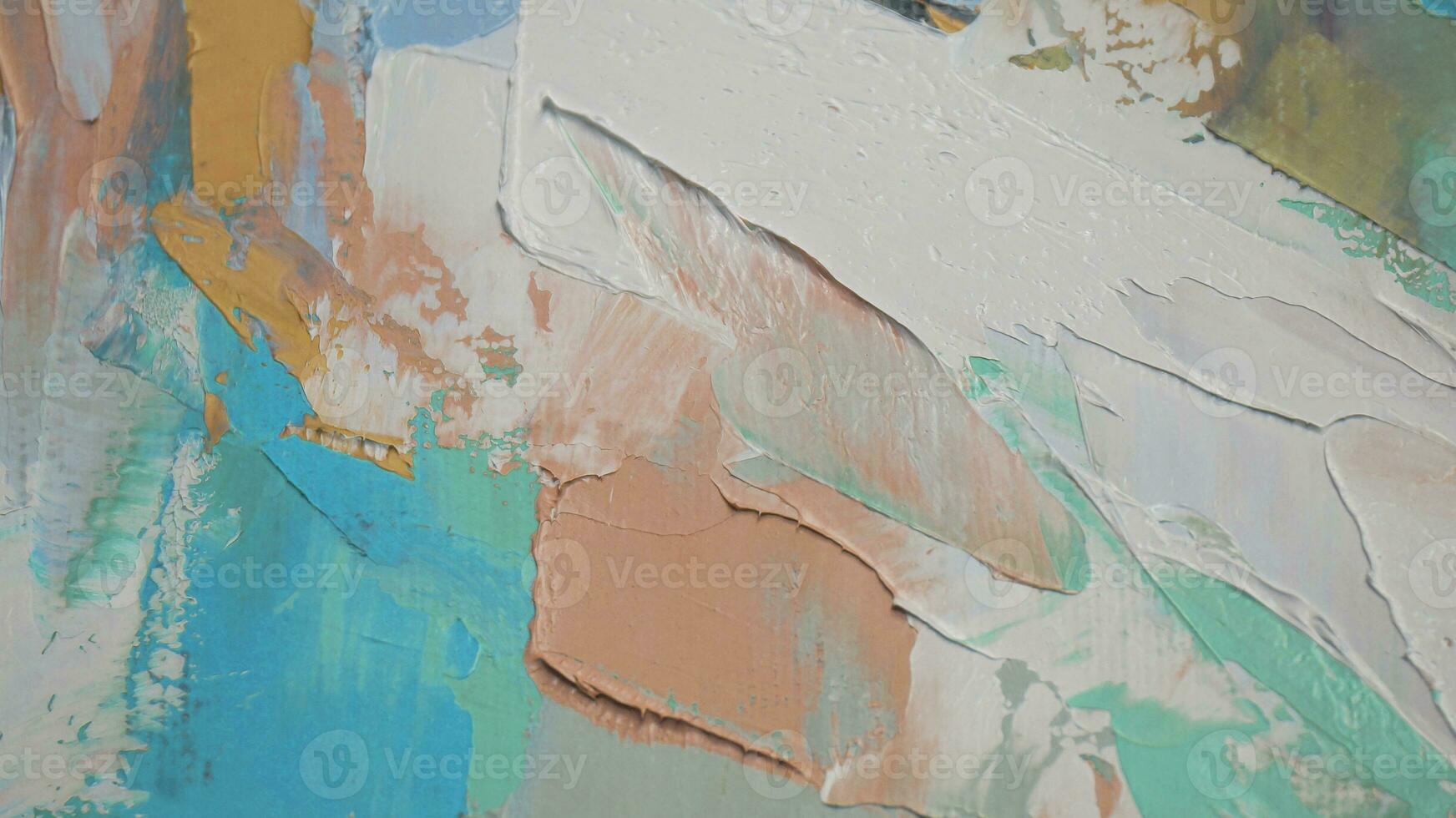 Fragment. Multicolored texture painting. Abstract art background. oil on canvas. Rough brushstrokes of paint. Closeup of a painting by oil and palette knife. Highly-textured, high quality details. photo