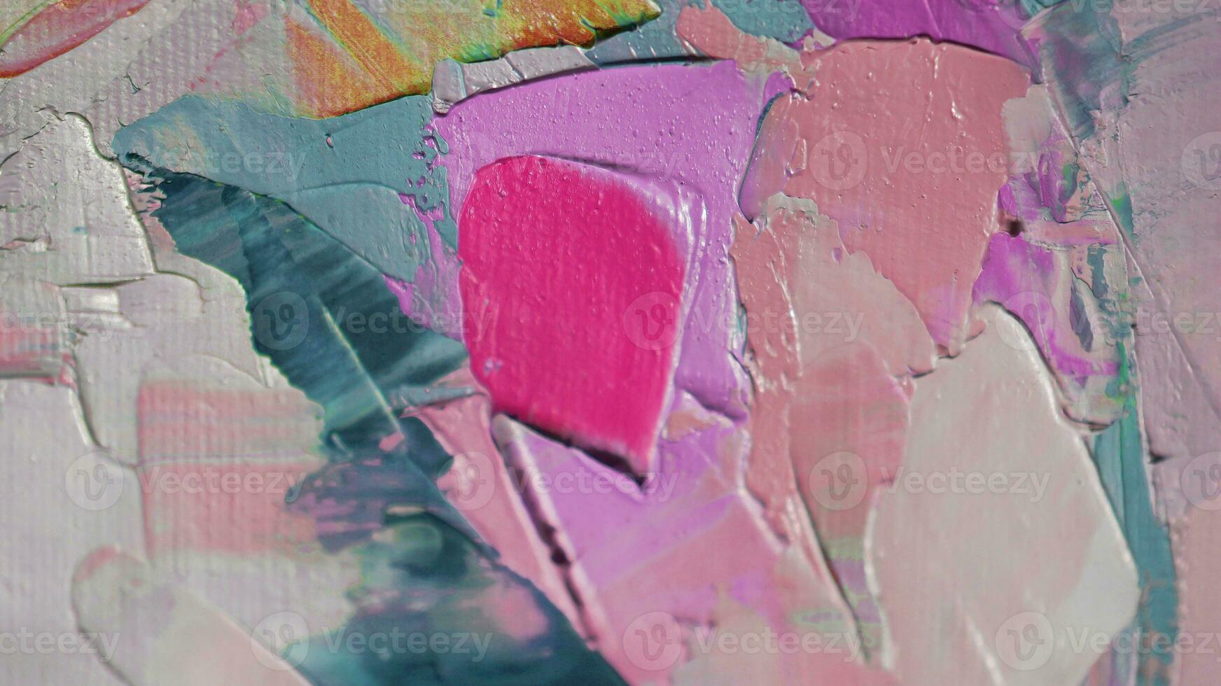 Fragment. Multicolored texture painting. Abstract art background. oil on canvas. Rough brushstrokes of paint. Closeup of a painting by oil and palette knife. Highly-textured, high quality details. photo