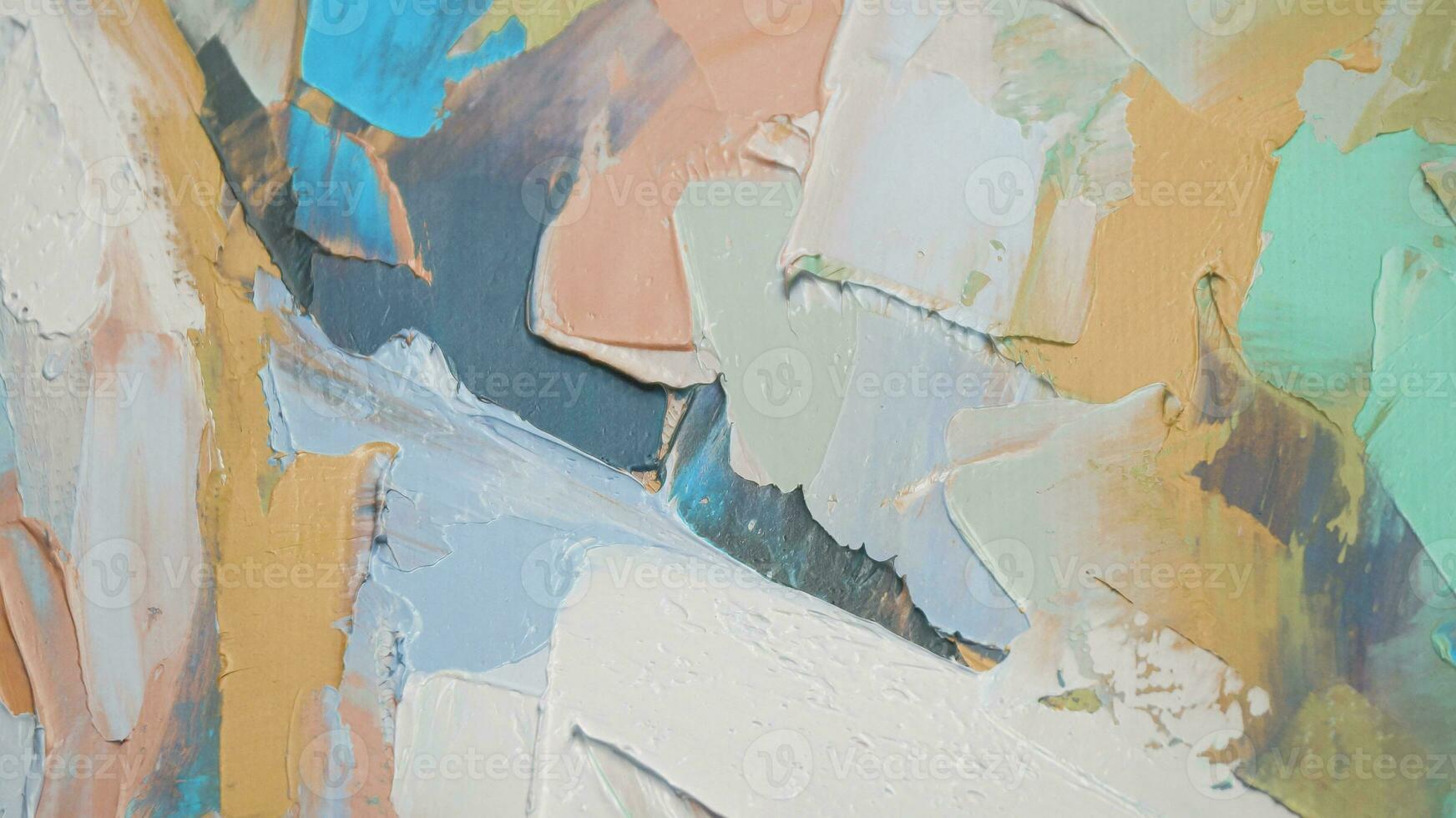 Fragment. Multicolored texture painting. Abstract art background. oil on canvas. Rough brushstrokes of paint. Closeup of a painting by oil and palette knife. Highly-textured, high quality details. photo