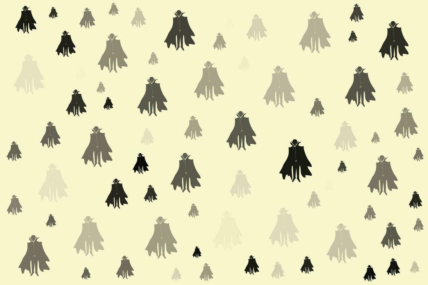 Hand drawn flat Halloween pattern design vector