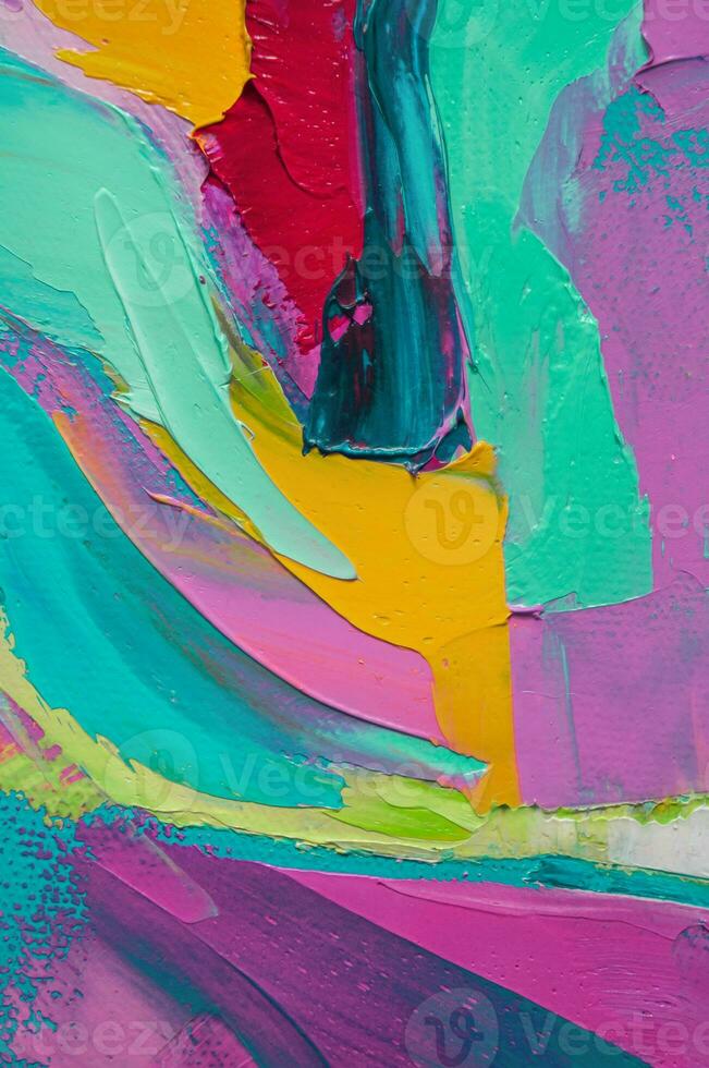 Closeup of abstract rough art painting texture, with oil brushstroke, pallet knife paint on canvas photo