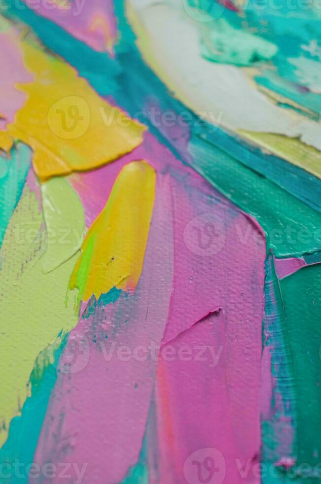 Closeup of abstract rough art painting texture, with oil brushstroke, pallet knife paint on canvas photo