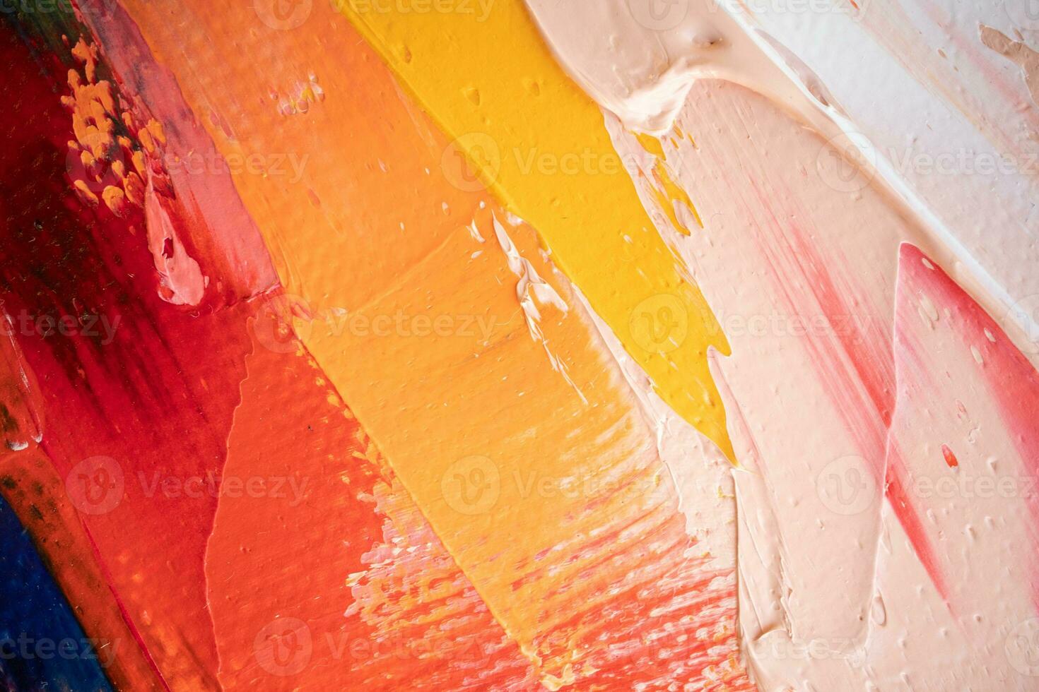 Oil cat portrait painting in multicolored tones. Conceptual abstract painting. Closeup of a painting by oil and palette knife on canvas. photo