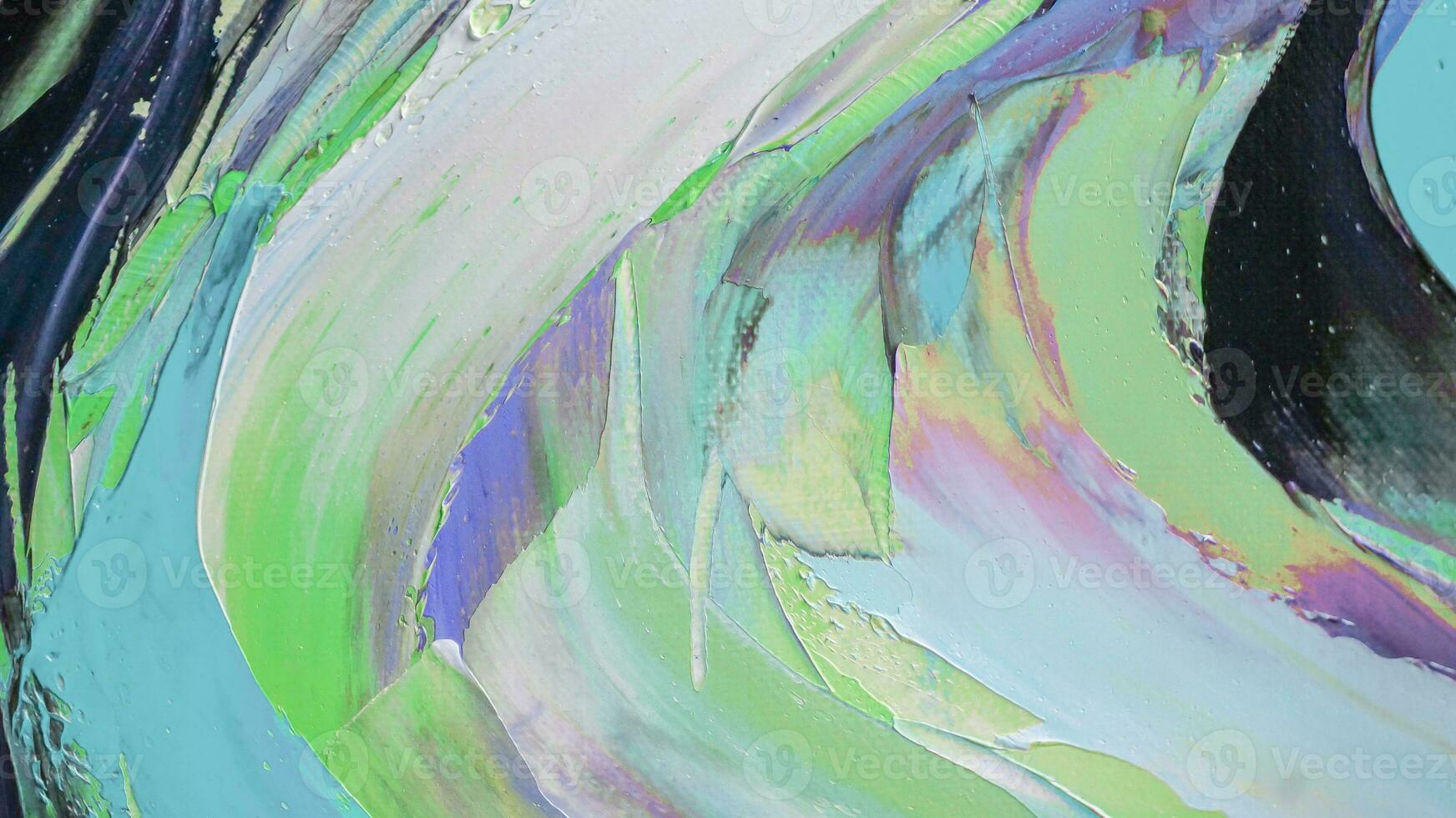 Abstract colorful oil painting on canvas. Oil paint texture with brush and palette knife strokes. multicolored wallpaper. Macro close up acrylic background. photo