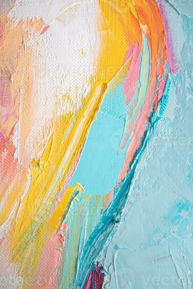Abstract oil paint texture background, pattern of color brush strokes photo
