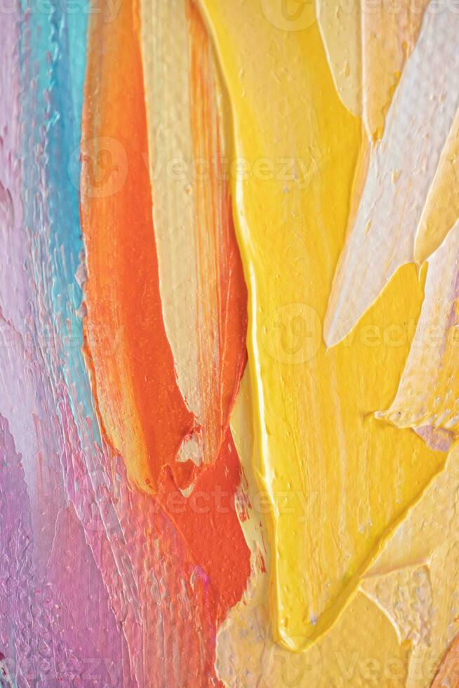Abstract oil paint texture background, pattern of color brush strokes photo