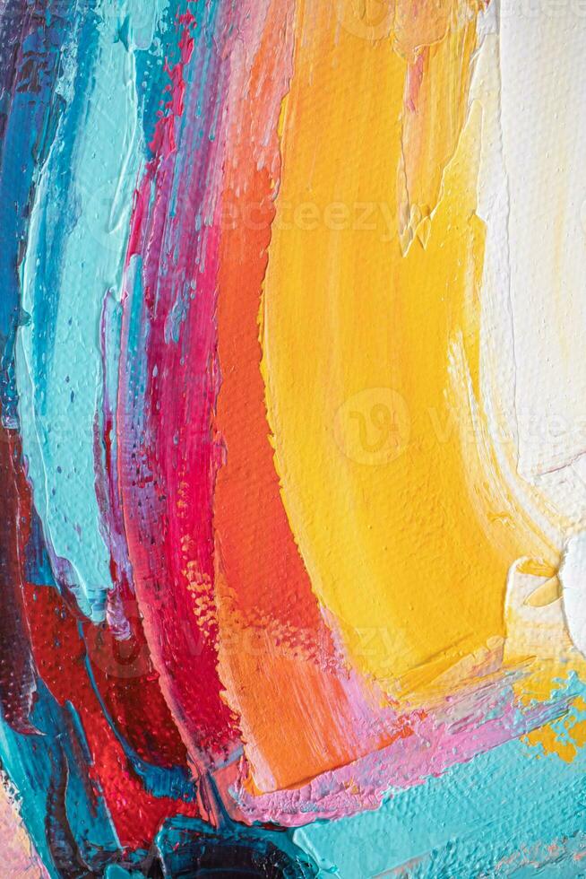 Abstract oil paint texture background, pattern of color brush strokes photo