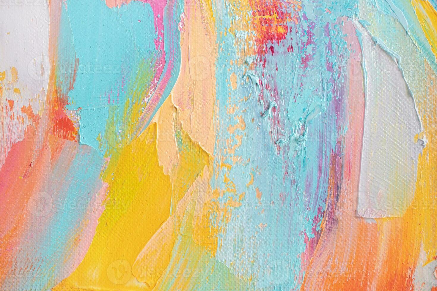 Abstract oil paint texture background, pattern of color brush strokes photo