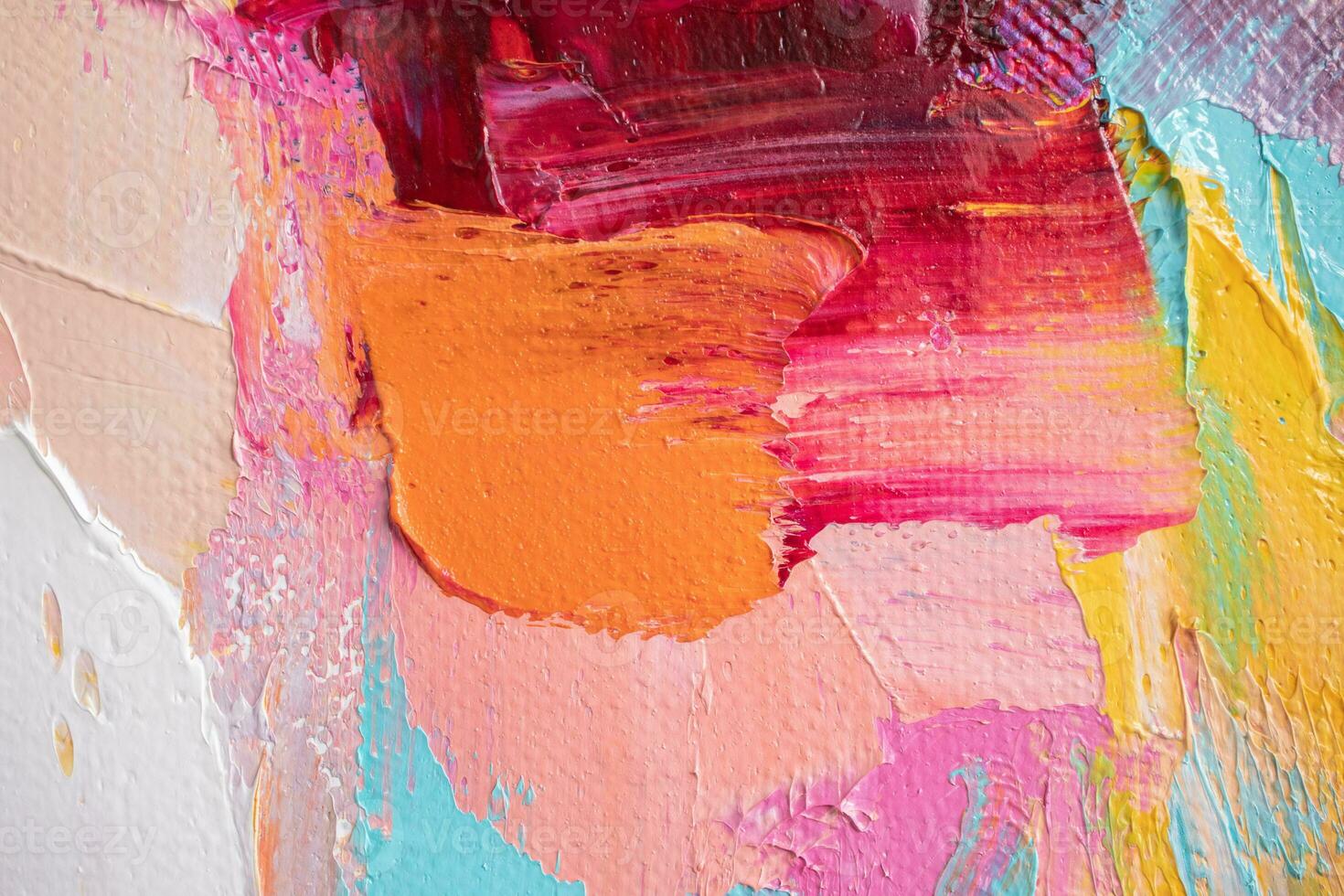 Abstract oil paint texture background, pattern of color brush strokes photo