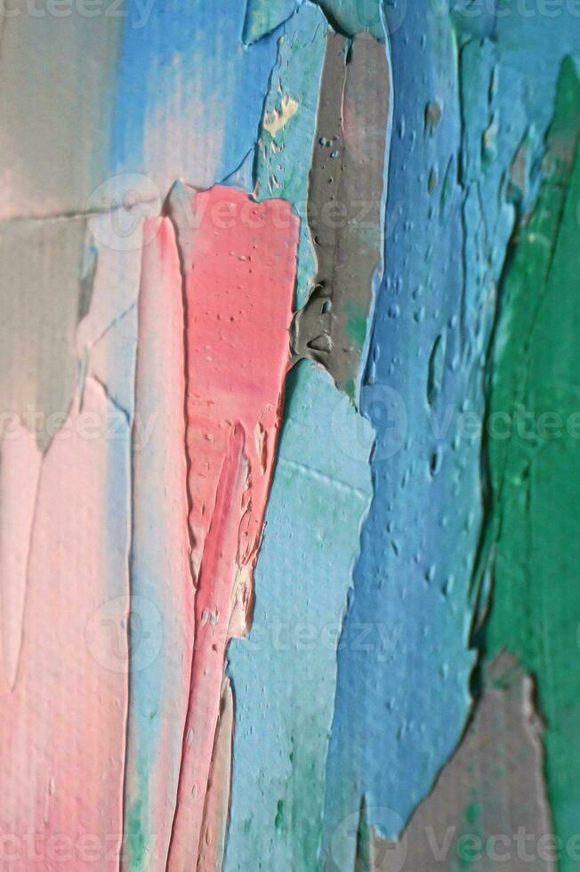 Conceptual abstract closeup of a painting by oil and palette knife on canvas. photo