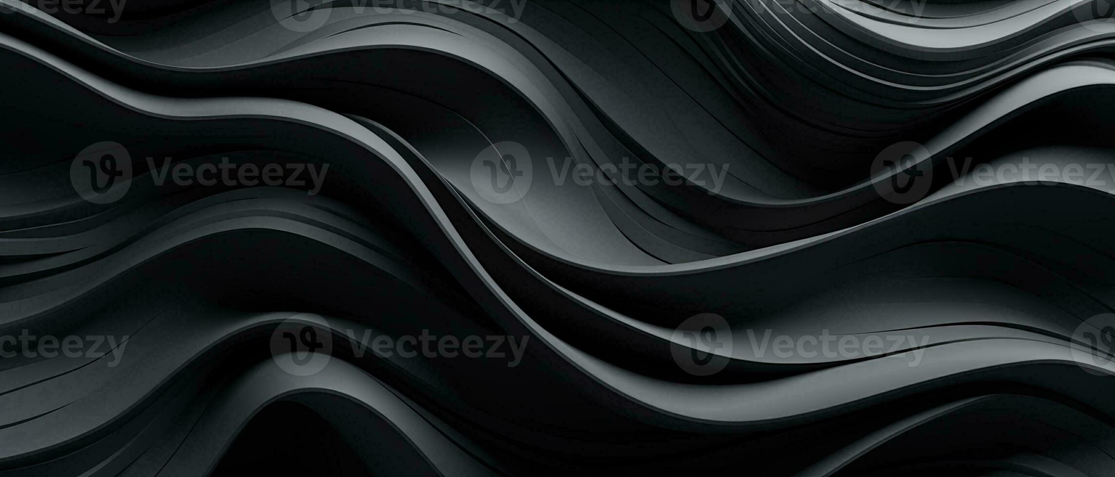 Layered texture of dark colors 3D layers. Cover layout design template. Abstract realistic decoration textured with cardboard wavy layers. Black abstract background. photo