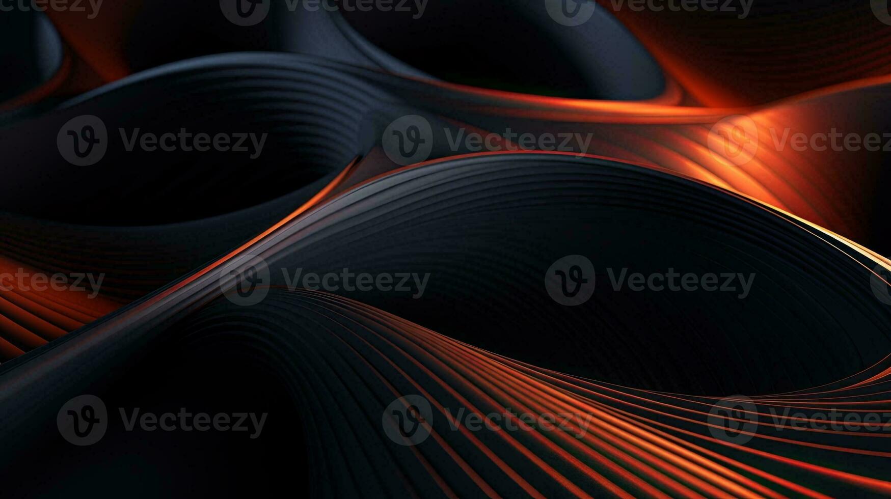 Layered texture of dark colors 3D layers. Cover layout design template. Abstract realistic decoration textured with cardboard wavy layers. Black abstract background. photo
