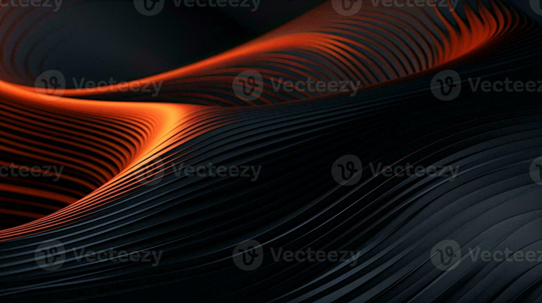 Layered texture of dark colors 3D layers. Cover layout design template. Abstract realistic decoration textured with cardboard wavy layers. Black abstract background. photo