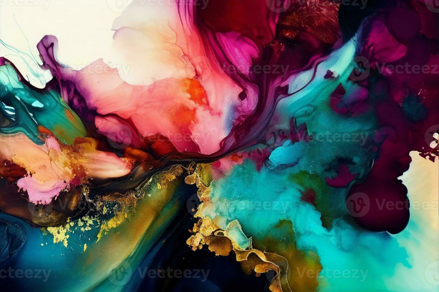 Set of Alcohol ink abstract painting. Style incorporates the swirls of marble or the ripples of agate. Used as a trendy background for wallpapers, posters, cards, invitations, websites. photo