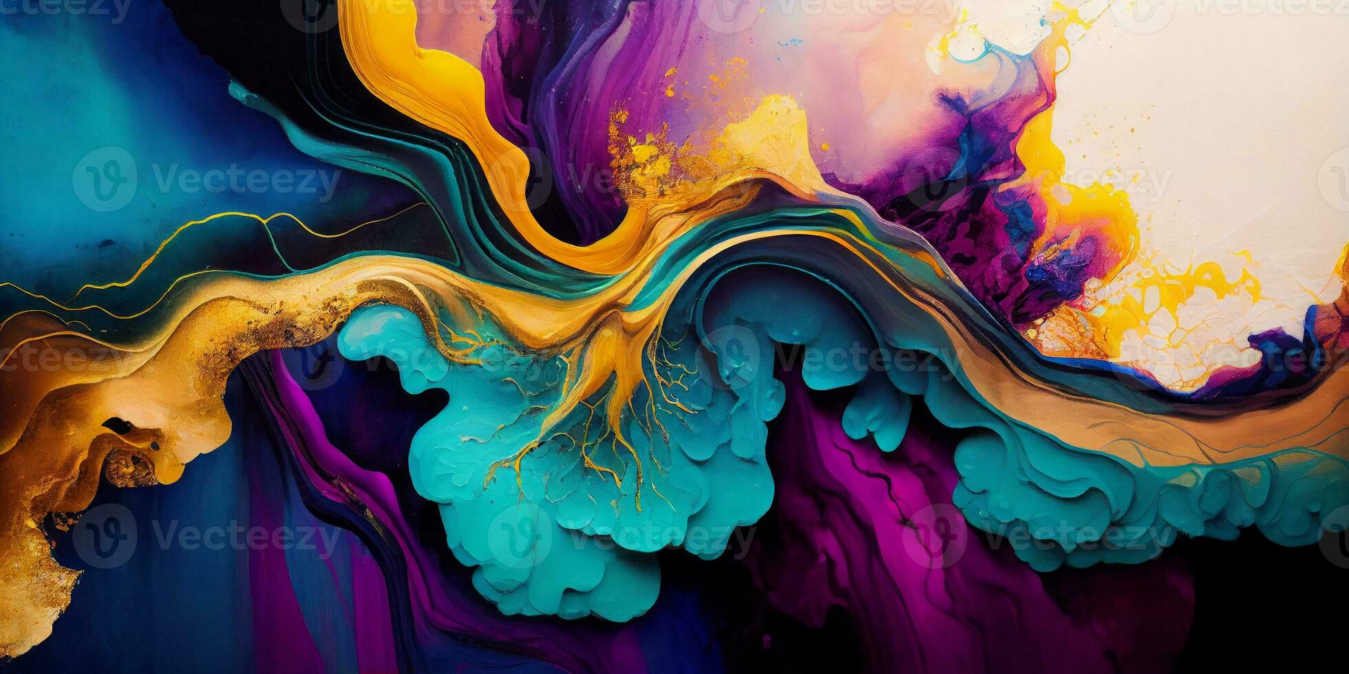 Set of Alcohol ink abstract painting. Style incorporates the swirls of marble or the ripples of agate. Used as a trendy background for wallpapers, posters, cards, invitations, websites. photo