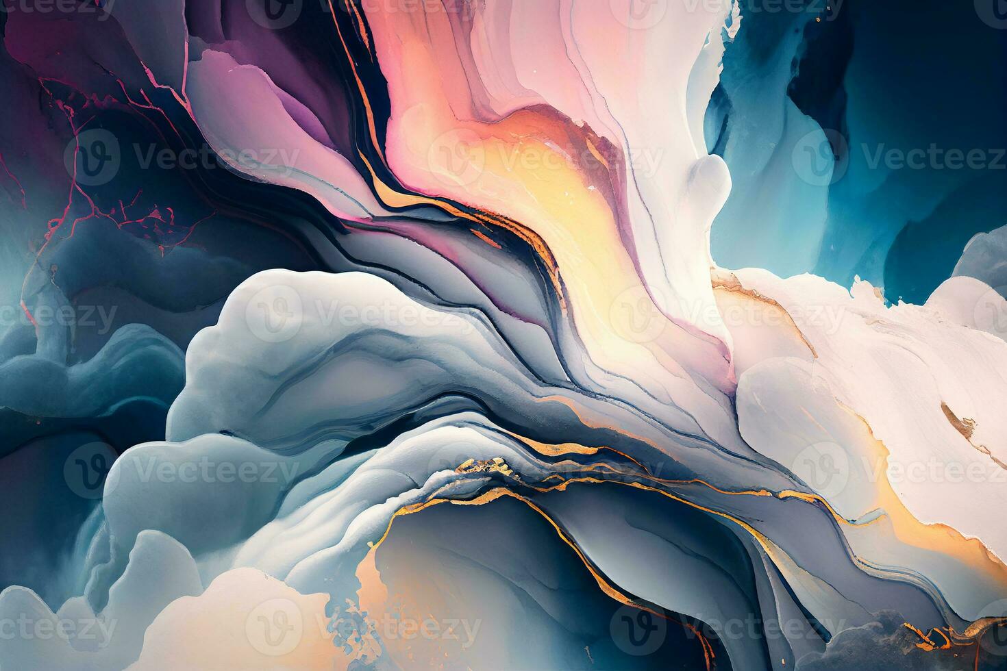 Alcohol ink abstract painting. Style incorporates the swirls of marble or the ripples of agate. Used as a trendy background for wallpapers, posters, cards, invitations, websites. photo