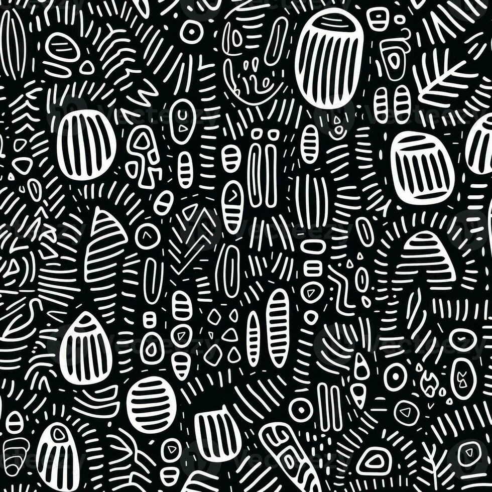 Great for textiles, banners, wallpapers, wrapping. Abstract seamless, ethnic background. Set of hand drawn marker and ink seamless patterns. photo