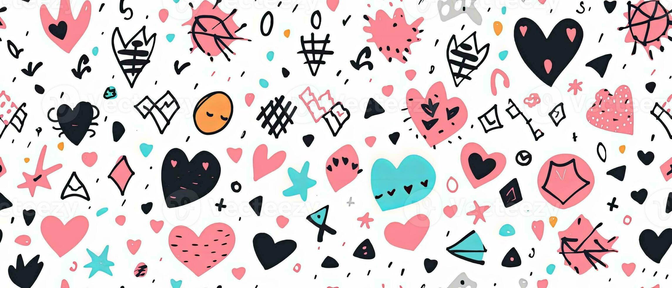 Set of Valentine's day in boho style. Illustrations of heart, flower wreath, feathers, frames and bird. Collection for valentine, card or postcard photo