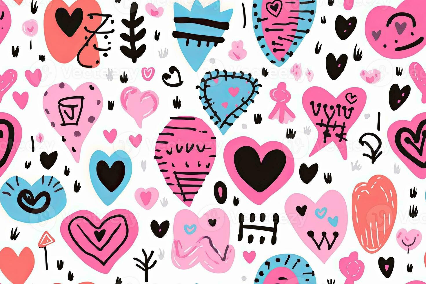 Set of Valentine's day in boho style. Illustrations of heart, flower wreath, feathers, frames and bird. Collection for valentine, card or postcard photo