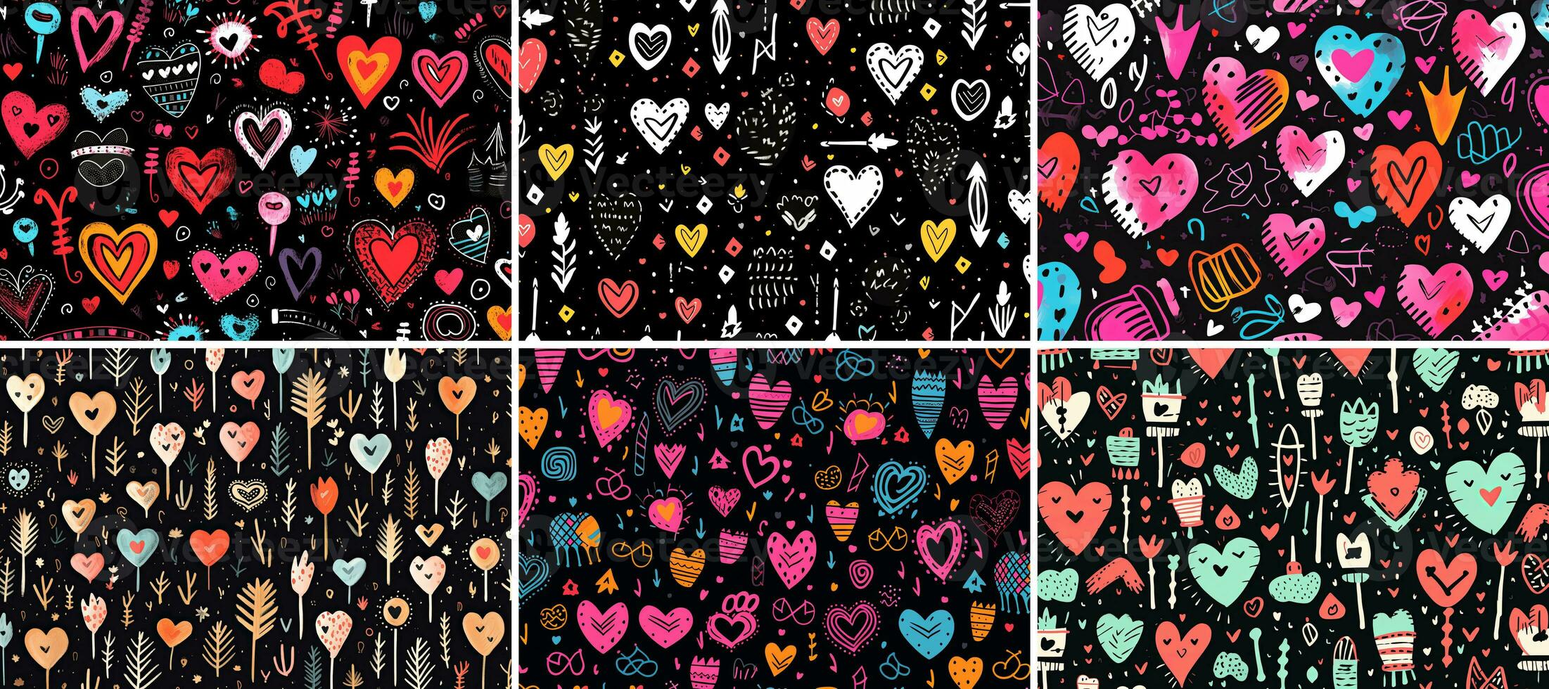 Set of Valentine's day in boho style. Illustrations of heart, flower wreath, feathers, frames and bird. Collection for valentine, card or postcard photo