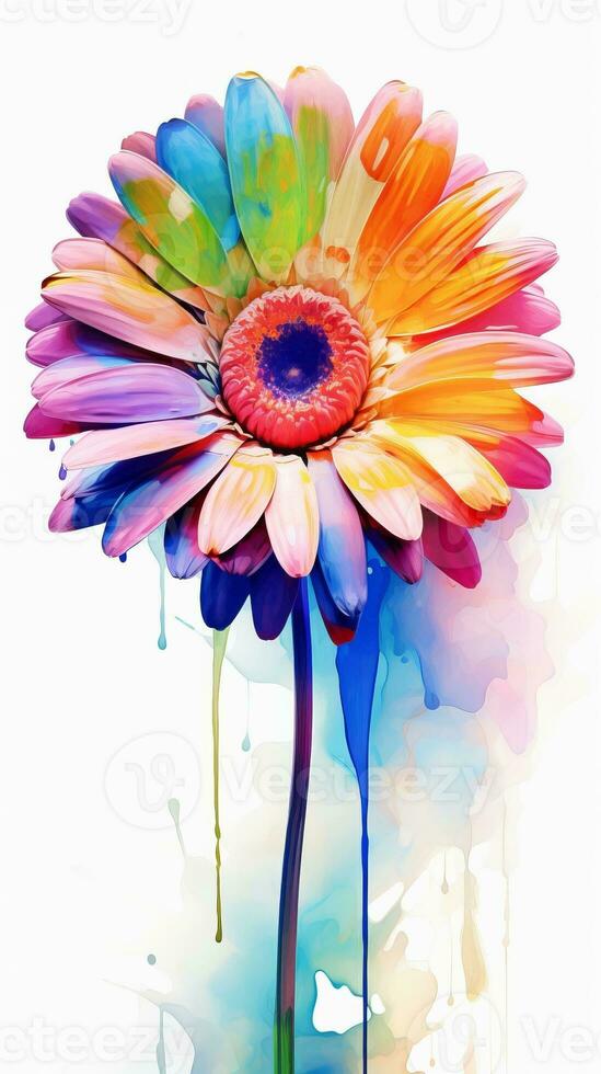 Colorful watercolor art. Isolated on white background. In a realistic manner, colorful, rainbow. Ideal for teaching materials, books and nature-themed designs. Paint splash icons. created by AI photo