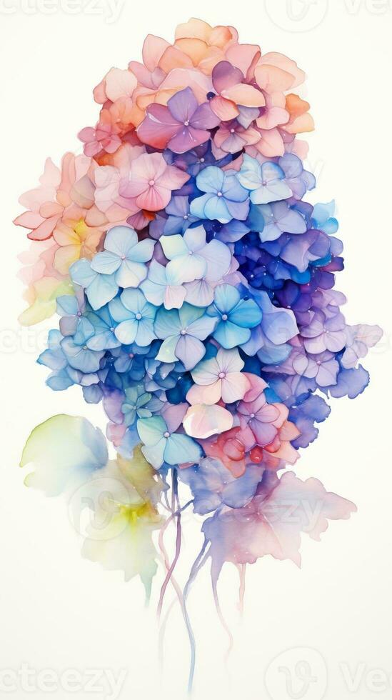 Colorful watercolor art. Isolated on white background. In a realistic manner, colorful, rainbow. Ideal for teaching materials, books and nature-themed designs. Paint splash icons. created by AI photo