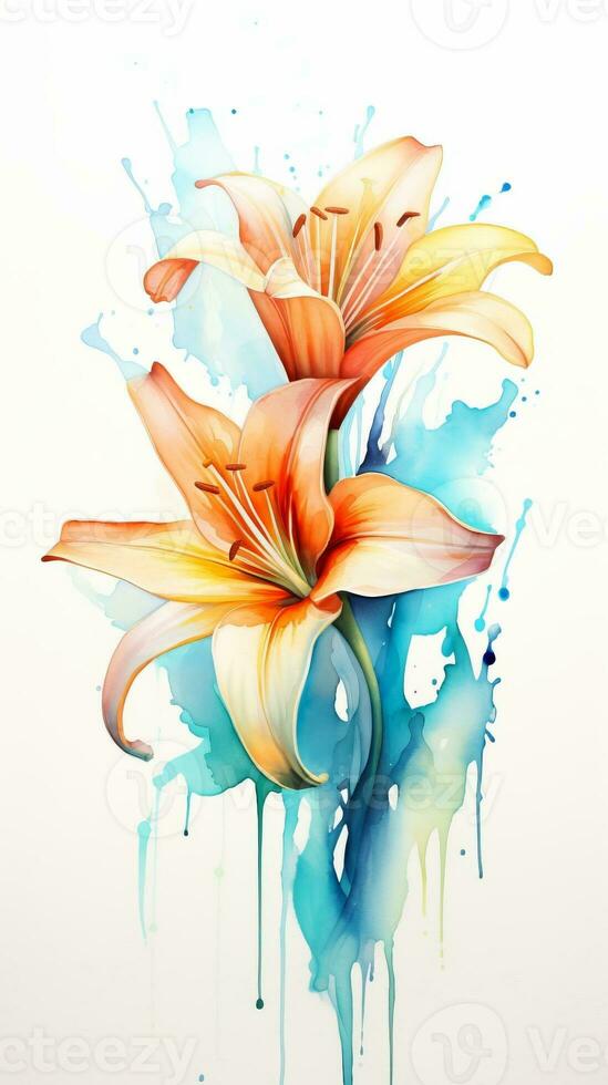 Colorful watercolor art. Isolated on white background. In a realistic manner, colorful, rainbow. Ideal for teaching materials, books and nature-themed designs. Paint splash icons. created by AI photo