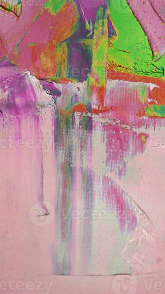 Fragment. Multicolored texture painting. Abstract art background. oil on canvas. Rough brushstrokes of paint. Closeup of a painting by oil and palette knife. Highly-textured, high quality details. photo