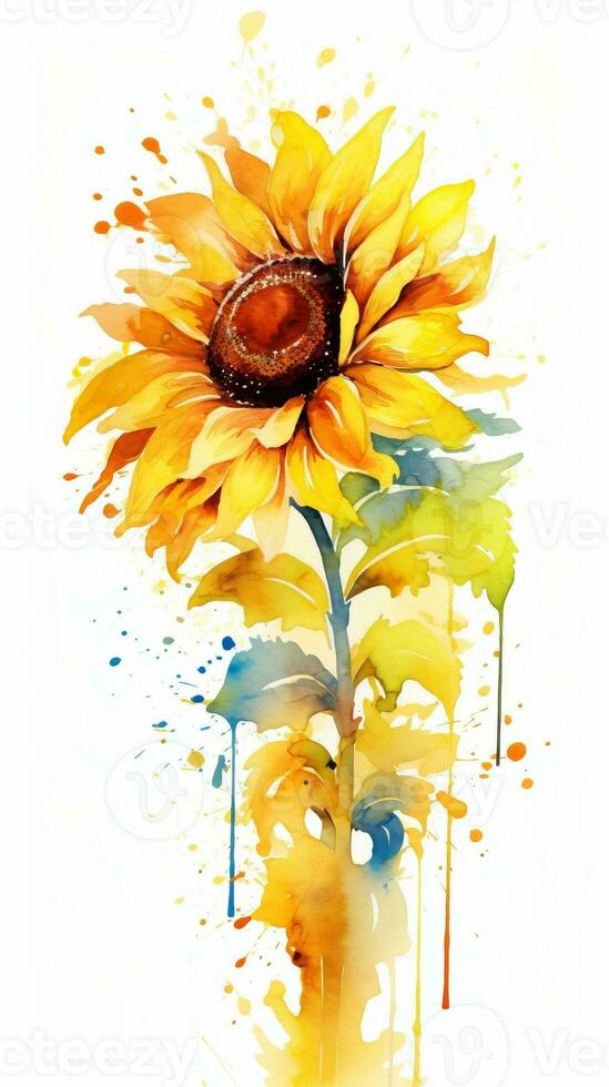 Colorful watercolor art. Isolated on white background. In a realistic manner, colorful, rainbow. Ideal for teaching materials, books and nature-themed designs. Paint splash icons. created by AI photo