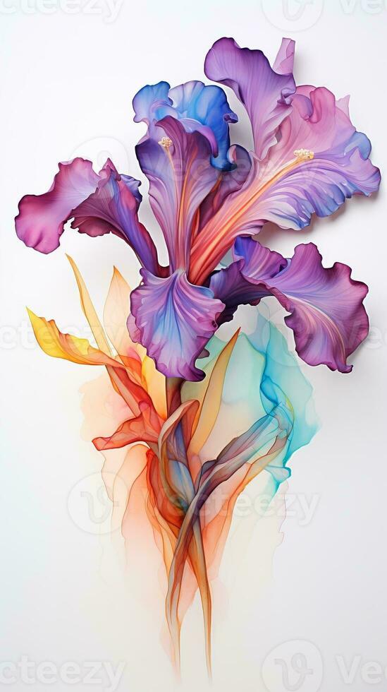 Colorful watercolor art. Isolated on white background. In a realistic manner, colorful, rainbow. Ideal for teaching materials, books and nature-themed designs. Paint splash icons. created by AI photo