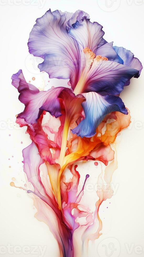 Colorful watercolor art. Isolated on white background. In a realistic manner, colorful, rainbow. Ideal for teaching materials, books and nature-themed designs. Paint splash icons. created by AI photo