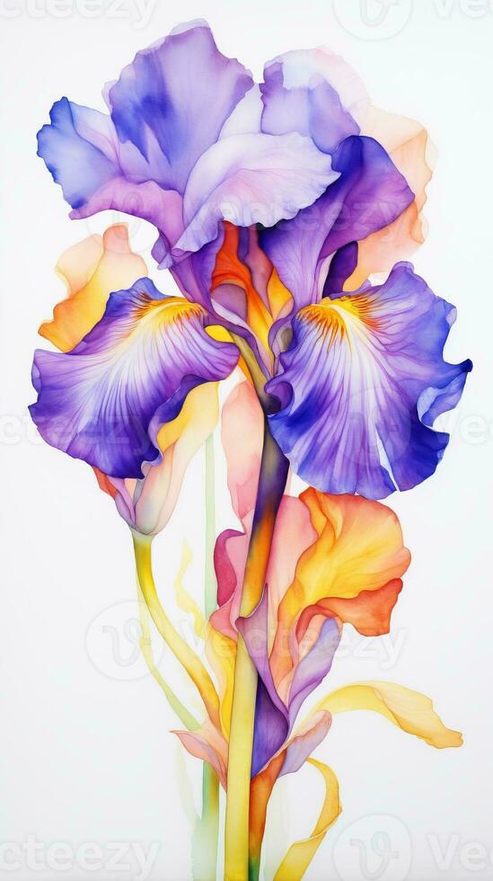 Colorful watercolor art. Isolated on white background. In a realistic manner, colorful, rainbow. Ideal for teaching materials, books and nature-themed designs. Paint splash icons. created by AI photo